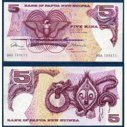 Papouasie Pick N°2a Billet de banque de 5 Kina 1975