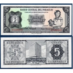 Paraguay Pick N°195a, Billet de banque de 5 Guaranie 1963