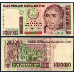 Perou Pick N°148, TTB Billet de banque de 1000000 Intis 1990