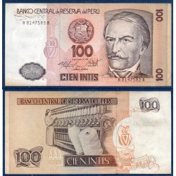 Perou Pick N°132b, Billet de banque de 100 Intis 1986