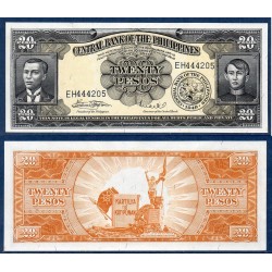 Philippines Pick N°137e, Billet de banque de 20 Pesos 1949