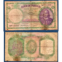 Portugal Pick N°153a, Billet de banque de 20 Escudos 1951