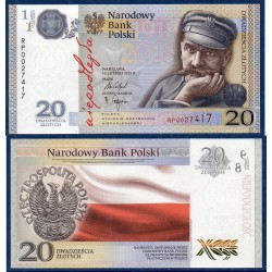 Pologne Pick N°192a, Neuf Billet de banque de 20 Zlotych 2018