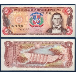 Republique Dominicaine Pick N°152a, TTB Billet de banque de 5 Pesos oro 1996