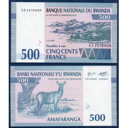 Rwanda Pick N°23a, Billet de banque de 500 Francs 1994