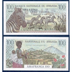 Rwanda Pick N°12a, Billet de banque de 100 Francs 1978
