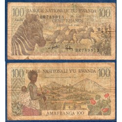 Rwanda Pick N°12a, B Billet de banque de 100 Francs 1978