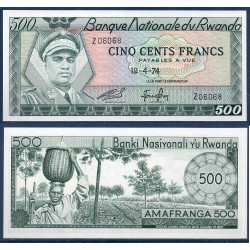Rwanda Pick N°11a, Billet de banque de 500 Francs 1974