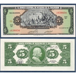 El Salvador Pick N°134a, Billet de banque de 5 colones 1983