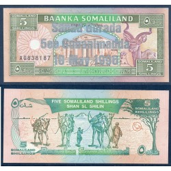 Somaliland Pick N°14, Billet de banque de 5 Shilings 1996