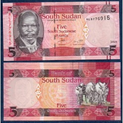 Sud Soudan Pick N°11a, Billet de banque de 5 Pounds 2015