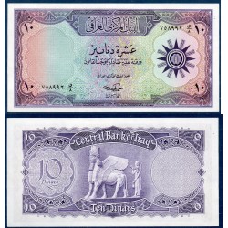 Irak Pick N°55b billet de banque de 10 Dinars 1959