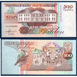 Suriname Pick N°140, Billet de banque de 500 Gulden 1991