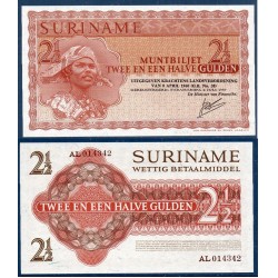 Suriname Pick N°117b, Billet de banque de 2 1/2 Gulden 1967