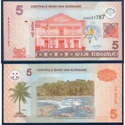 Suriname Pick N°157a, Billet de banque de 5 Dollars 2004