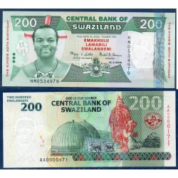 Swaziland Pick N°35, Billet de banque de 200 emalangénie 2008