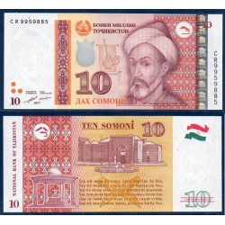 Tadjikistan Pick N°24b, Billet de banque de 10 Somoni 2017