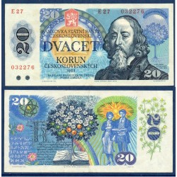 Tchécoslovaquie Pick N°95a,TTB Billet de banque de 20 Korun 1988
