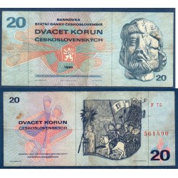 Tchécoslovaquie Pick N°92a, TB Billet de banque de 20 Korun 1970-1971