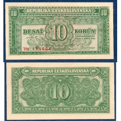 Tchécoslovaquie Pick N°69s, specimen Neuf Billet de banque de 10 Korun 1945