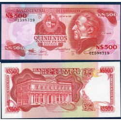 Uruguay Pick N°63A, Billet de banque de 500 Nv Pesos 1991
