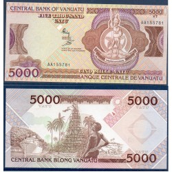 Vanuatu Pick N°4a, Billet de banque de 5000 Vatu 1989