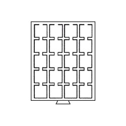Coffret LIGNUM, 20 compartiments carrés pour cadres à monnaie 