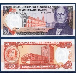 Venezuela Pick N°72, Billet de banque de 50 Bolivares 1990