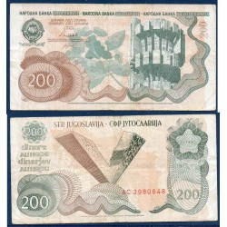 Yougoslavie Pick N°102a, Neuf Billet de banque de 200 Dinara 1990
