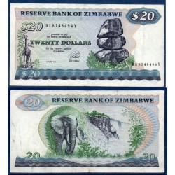 Zimbabwe Pick N°4d, TTB Billet de banque de 20 Dollars 1994