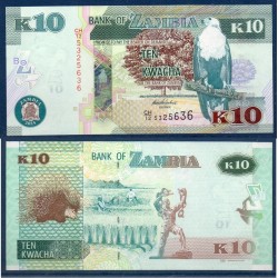 Zambie Pick N°51c, Billet de banque de 10 Kwacha 2014
