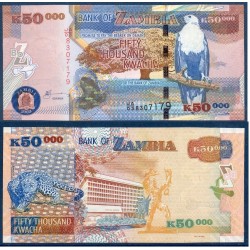 Zambie Pick N°48a Billet de banque de 50000 Kwacha 2003