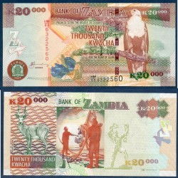 Zambie Pick N°47g Billet de banque de 20000 Kwacha 2011