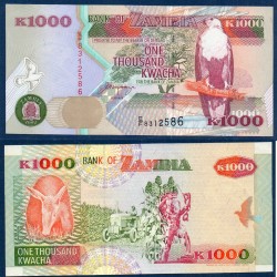 Zambie Pick N°40a, Billet de banque de 1000 Kwacha 1992
