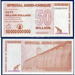 Zimbabwe Pick N°63, neuf Billet de banque de 50 milliards de Dollars 2008