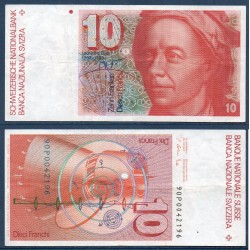 Suisse Pick N°53h, Billet de banque de 10 Francs 1990