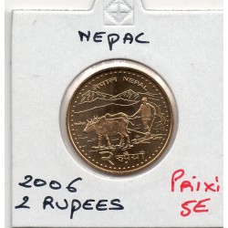 Nepal 2 Rupees 2006 FDC KM 1188 pièce de monnaie