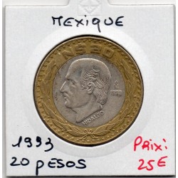 Mexique 20 Pesos 1993 TTB+, KM 561 pièce de monnaie