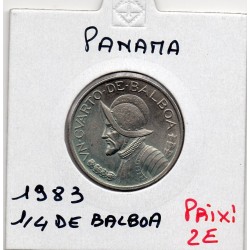 Panama 1/4 de Balboa 1983 Sup, KM 11.2a pièce de monnaie