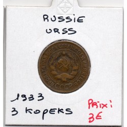 Russie 3 Kopecks 1933 TTB, KM Y93 pièce de monnaie