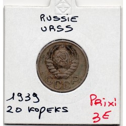 Russie 20 Kopecks 1939 TTB, KM Y104 pièce de monnaie