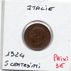 Italie 5 centesimi 1924 R Rome Sup-, KM 59 pièce de monnaie