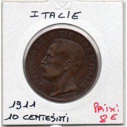 Italie 10 centesimi 1911 TTB, KM 51 pièce de monnaie