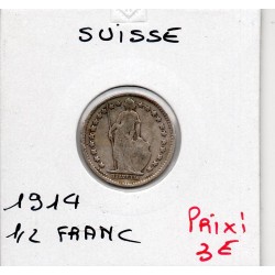 Suisse 1/2 franc 1914 TB, KM 23 pièce de monnaie