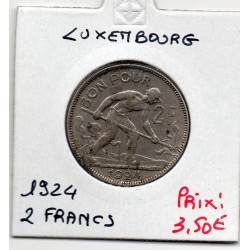 Luxembourg 2 francs 1924 Sup, KM 36 pièce de monnaie