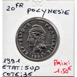 Polynésie Française 20 Francs 1991 Sup, Lec 104 pièce de monnaie