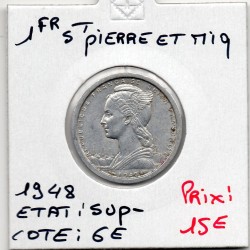 Saint-Pierre et Miquelon, 1 franc 1948 Sup-, Lec 4 pièce de monnaie