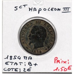 5 centimes Napoléon III tête nue 1854 MA Marseille B+, France pièce de monnaie