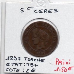 5 centimes Cérès 1897 Torche TB+, France pièce de monnaie