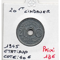 20 centimes Lindauer 1945 Sup, France pièce de monnaie